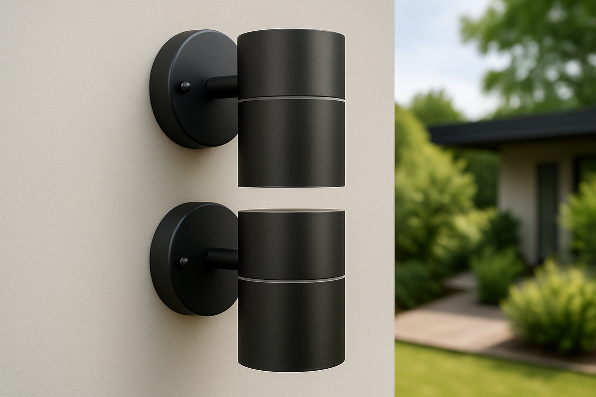 IP44-rated black downlight for exterior walls

