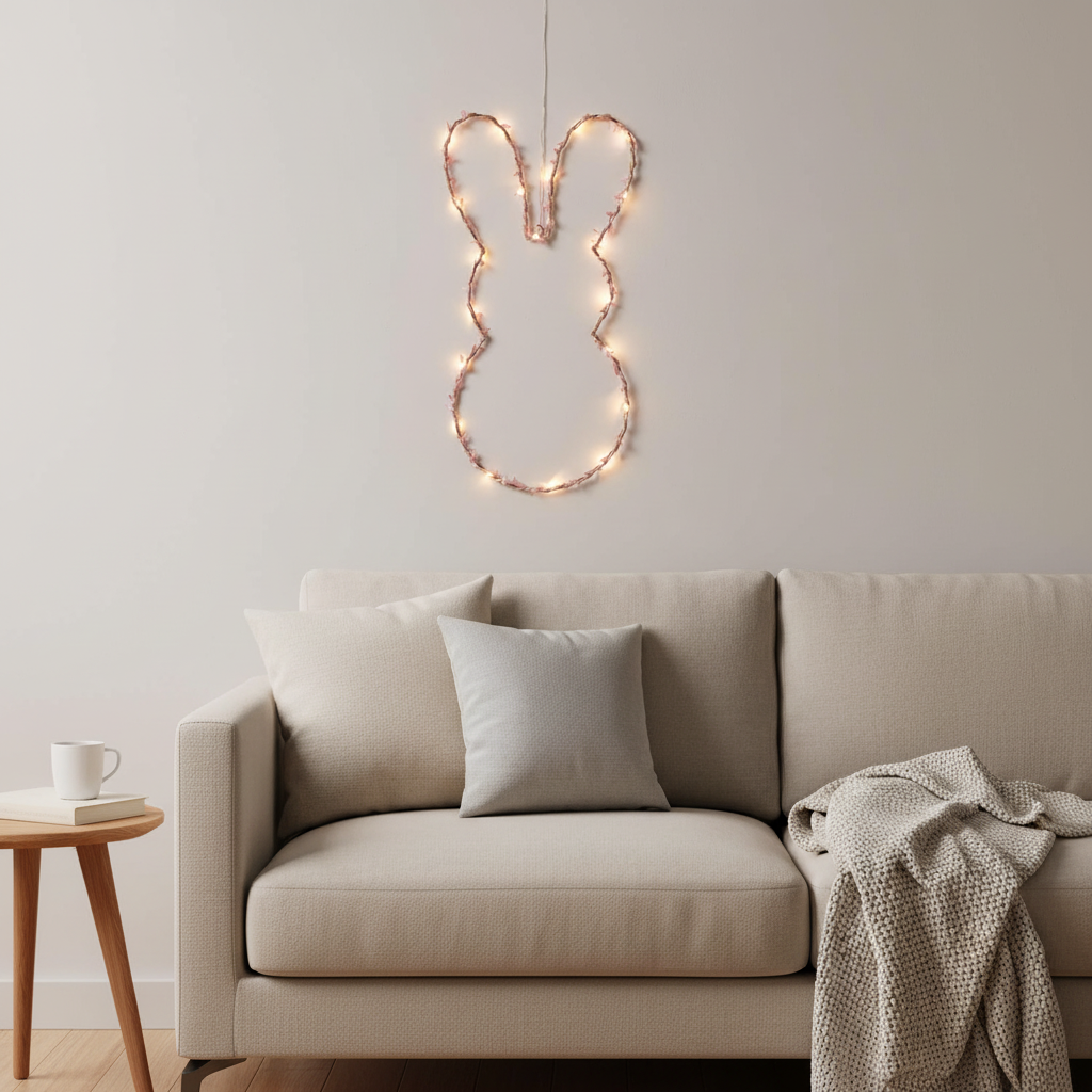 Indoor Easter bunny LED hanging light 50cm