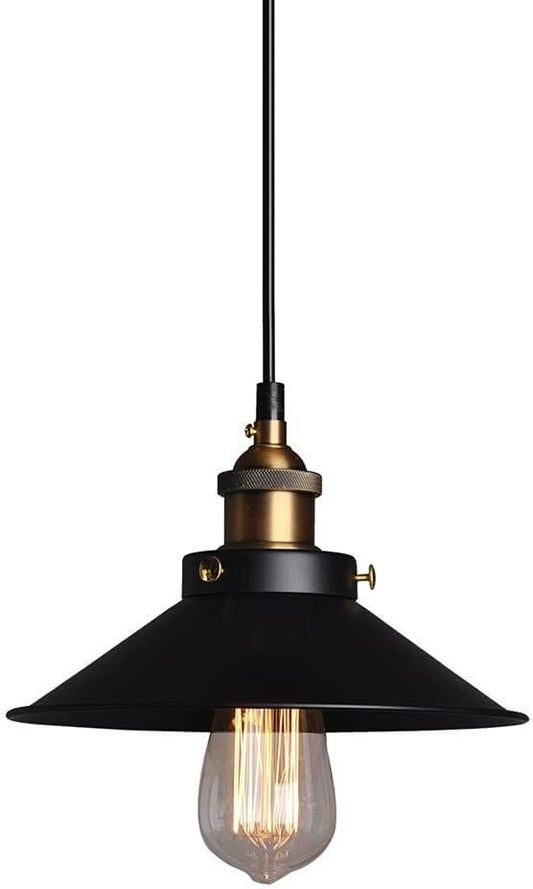 Industrial Retro Black Wrought Iron Chandelier Simple Metal Hanging Pendant Light for Living Room Restaurant Bar Adjustable E27 Lighting Fixture(36cm), X-7001