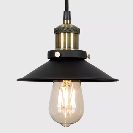 Industrial Retro Black Wrought Iron Chandelier Simple Metal Hanging Pendant Light for Living Room Restaurant Bar Adjustable E27 Lighting Fixture(36cm), X-7001