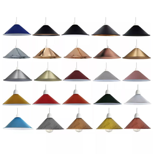 Industrial Retro Pendant Lamp Shades Easy Fit Metal Ceiling Light Shades