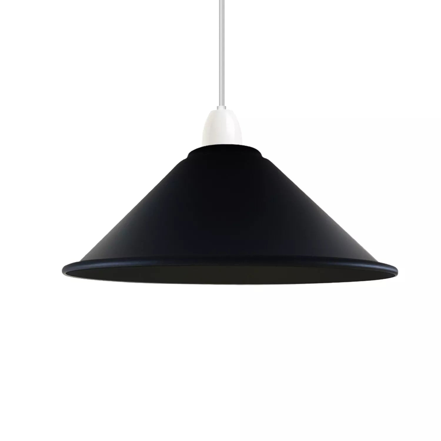 Rose gold metal pendant lamp shade in a chic bedroom setting