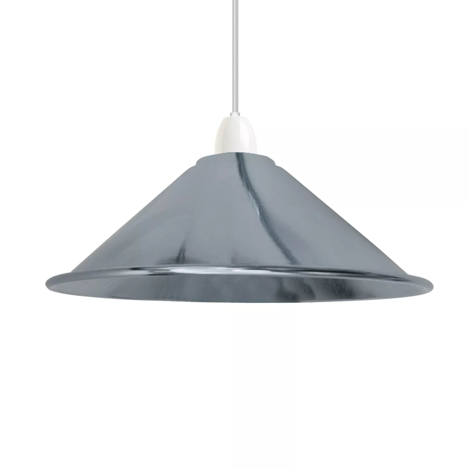 Side view of the cone-shaped pendant light highlighting its sleek design