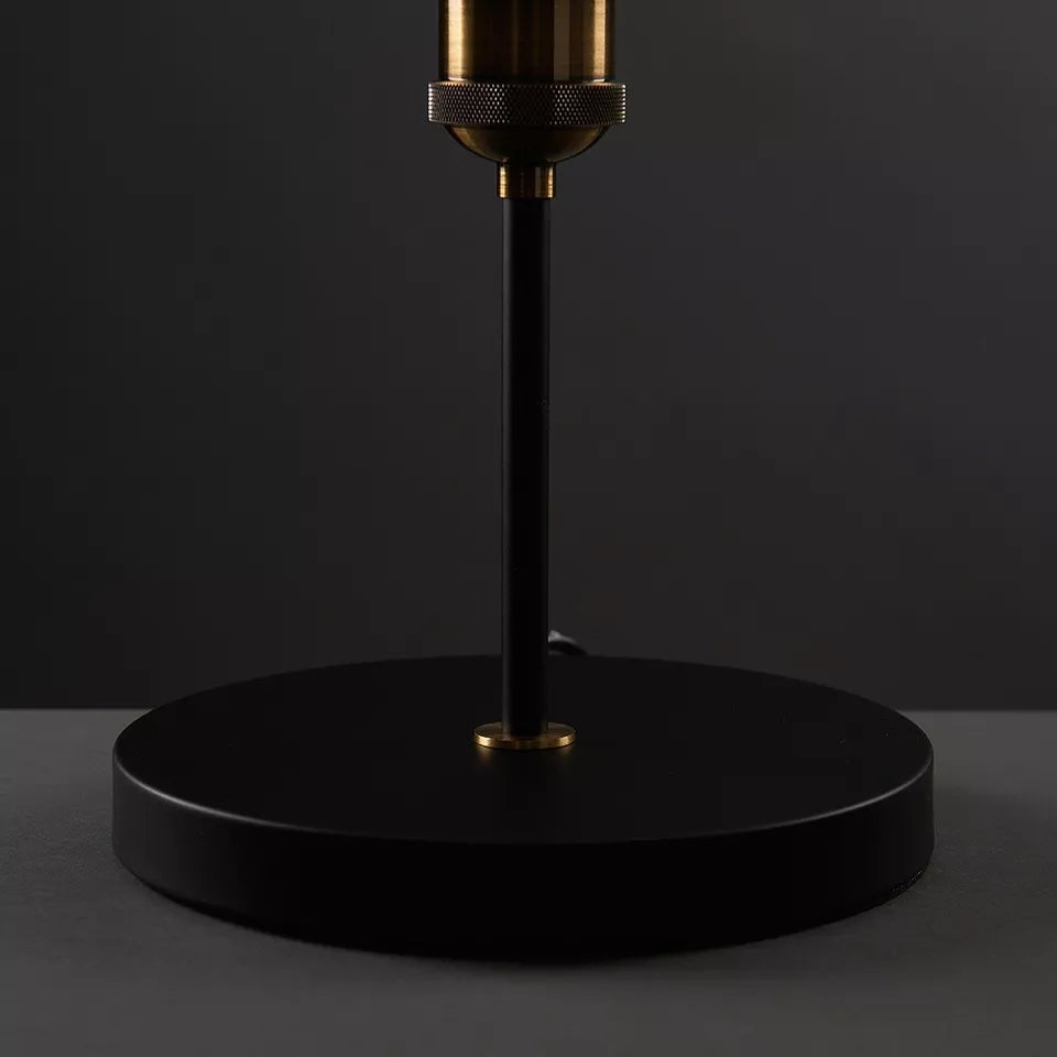 Industrial Steampunk Style Black and Gold Table Lamp with a Clear Glass Globe Shade | Table Lamps, Home Décor & Improvement Essential | Includes 4W LED Bulb [2700K Warm White]