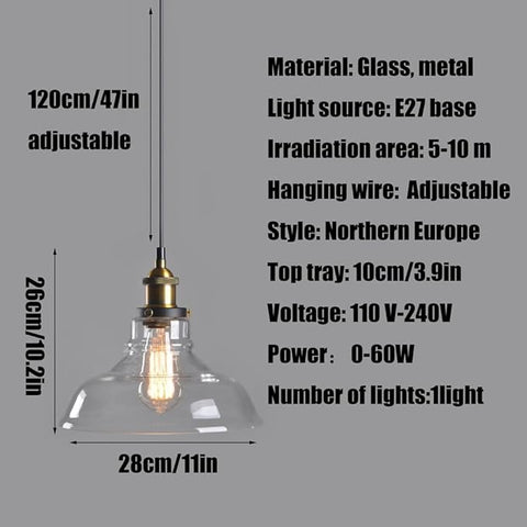 Industrial Glass Chandelier Pendant Light – Hat-Shaped – UK