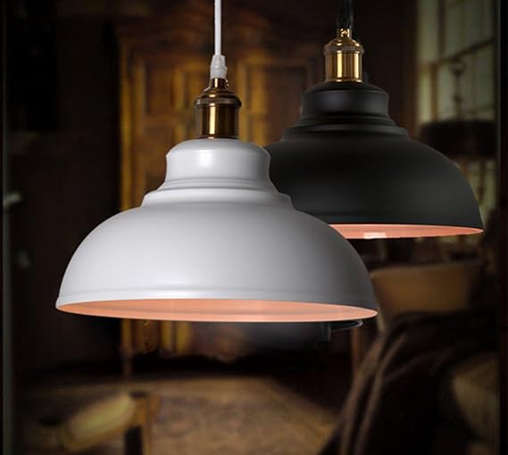 Vintage industrial pendant light hanging in a UK-style kitchen

