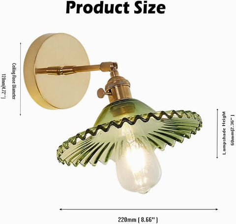  Brass and glass wall lamp installed in a trendy restaurant