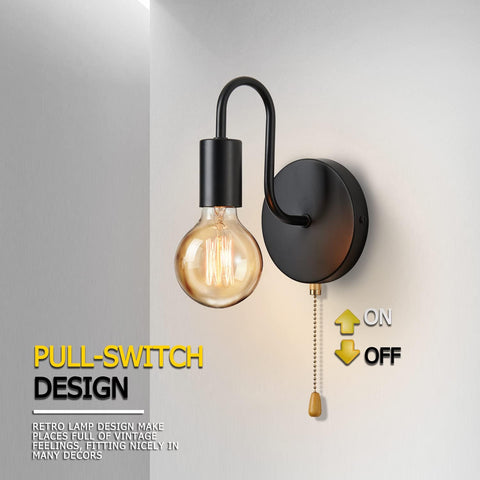 Industrial sconce with switch

