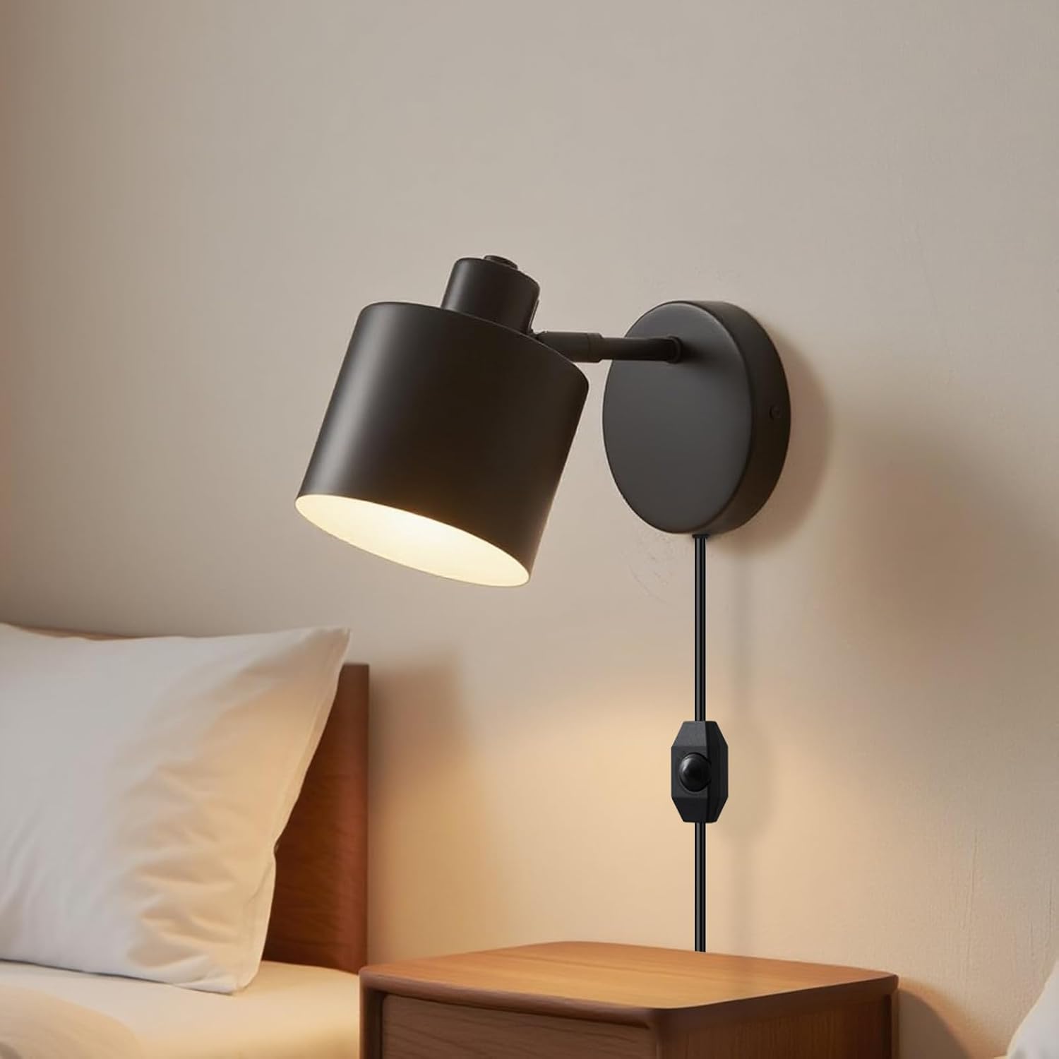 Industrial wall light with cord

