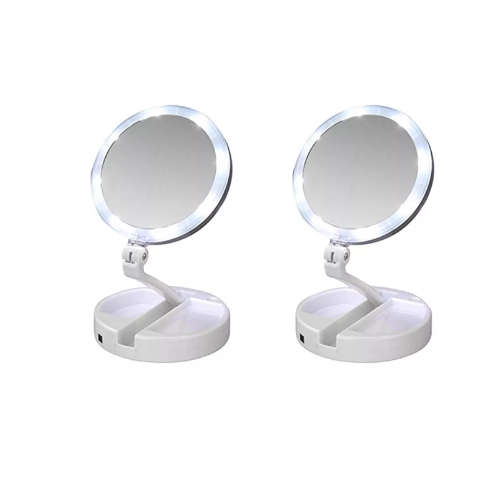 LED 10x Magnifying Portable Folding Makeup Mirror in UK - Shop Now!