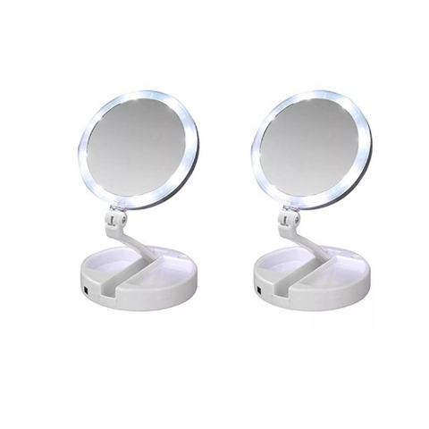 LED 10x Magnifying Portable Folding Makeup Mirror in UK - Shop Now!