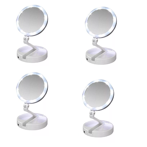 LED 10x Magnifying Portable Folding Makeup Mirror in UK - Shop Now!