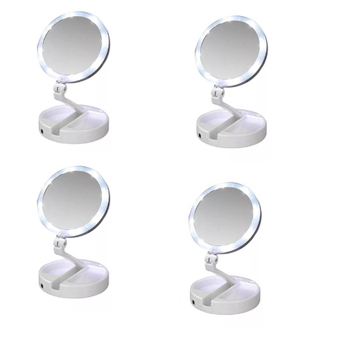 LED 10x Magnifying Portable Folding Makeup Mirror in UK - Shop Now!