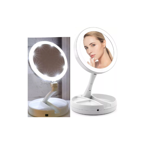 LED 10x Magnifying Portable Folding Makeup Mirror in UK - Shop Now!