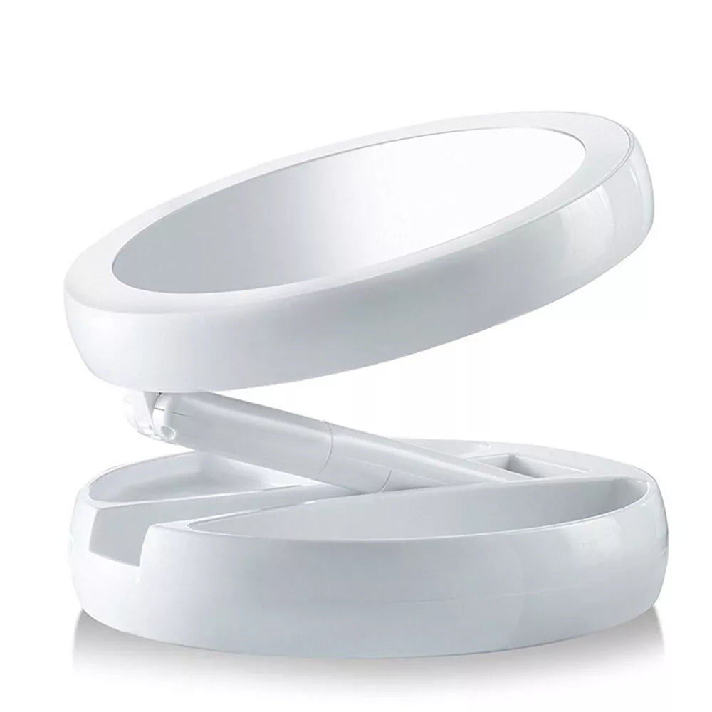 LED 10x Magnifying Portable Folding Makeup Mirror in UK - Shop Now!