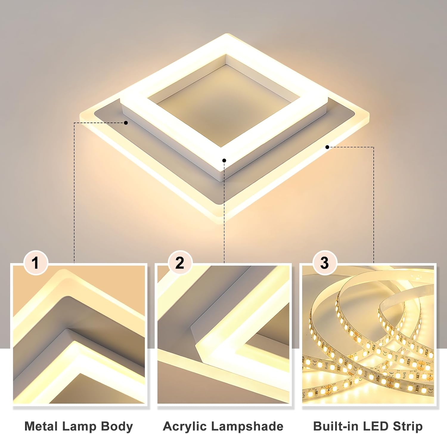 Modern LED lighting solution square panel UK


