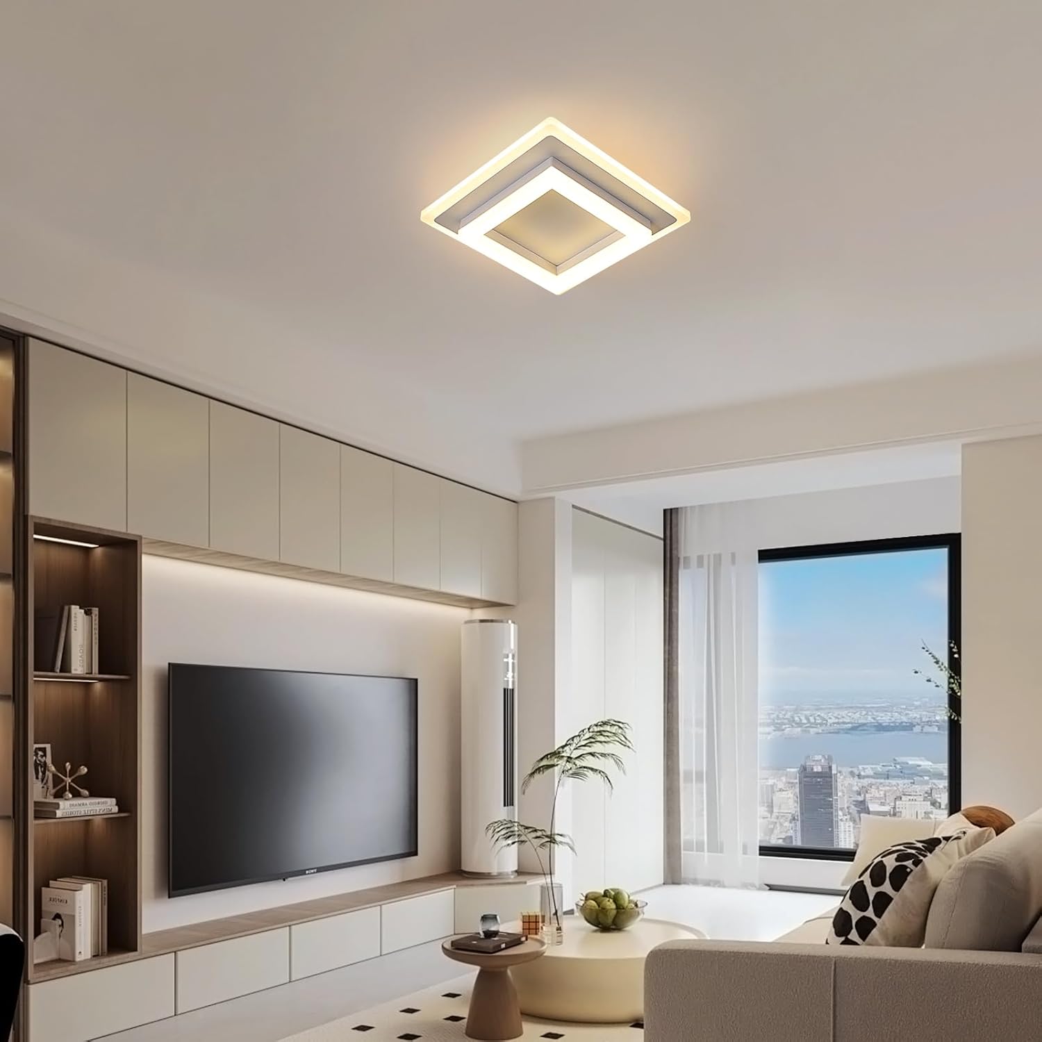 Minimalist square flush ceiling light UK


