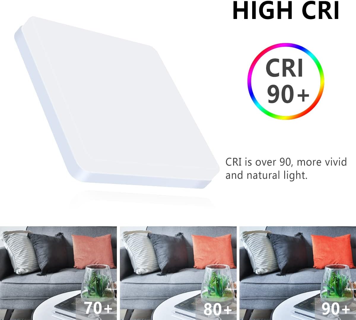Energy-Efficient 24W LED Ceiling Lamp – Square Flush Mount

