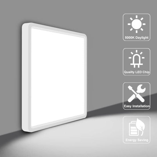 Flush Mount LED Ceiling Light with Indirect Backlight Effect

