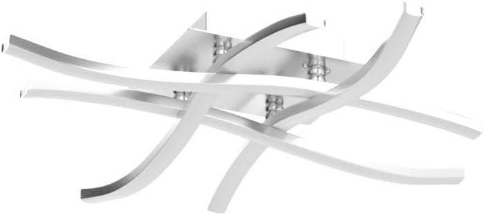Close-up of curved arm design on LED ceiling lamp

