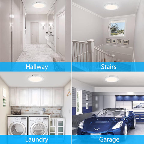 Modern Flush Mount Ceiling Light with Auto On/Off Feature

