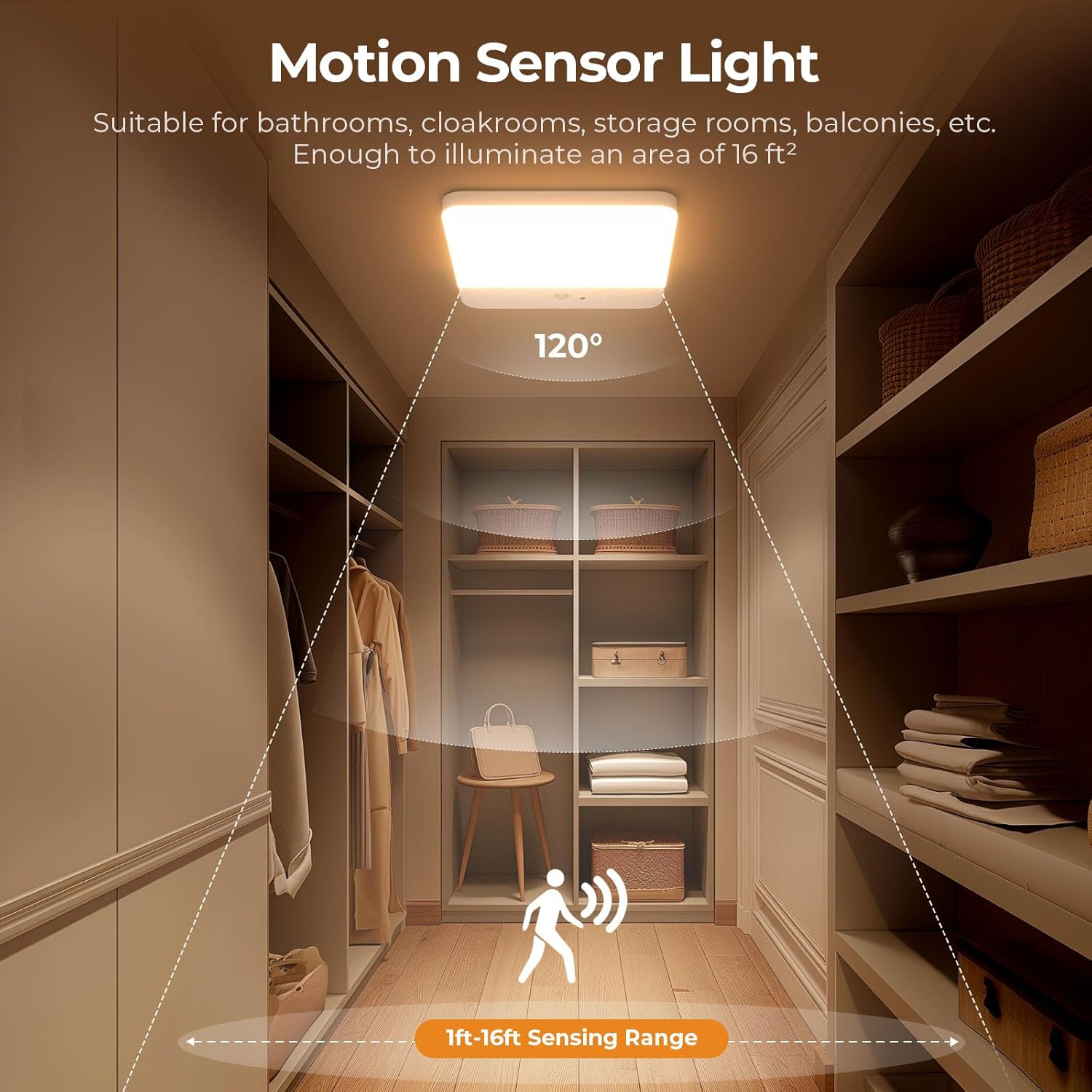 Rechargeable Motion-Activated LED Ceiling Light for Kitchen

