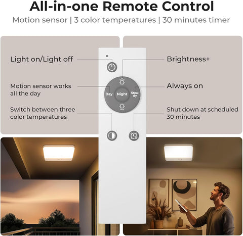 Sleek LED Ceiling Light with Rechargeable Battery for Convenient Use

