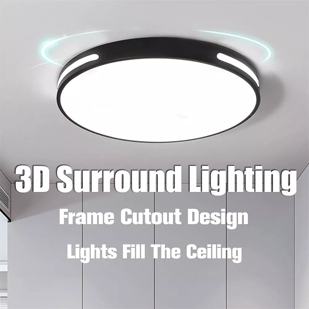 Minimalist LED panel ceiling light in UK homes

