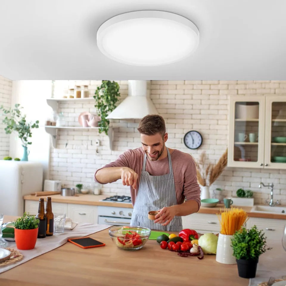 LED Ceiling Light W 3000 K Round Modern Design Flat Elegant Simple White Painted Large Ceiling Light for Dining Room Bedroom Kitchen etc.
