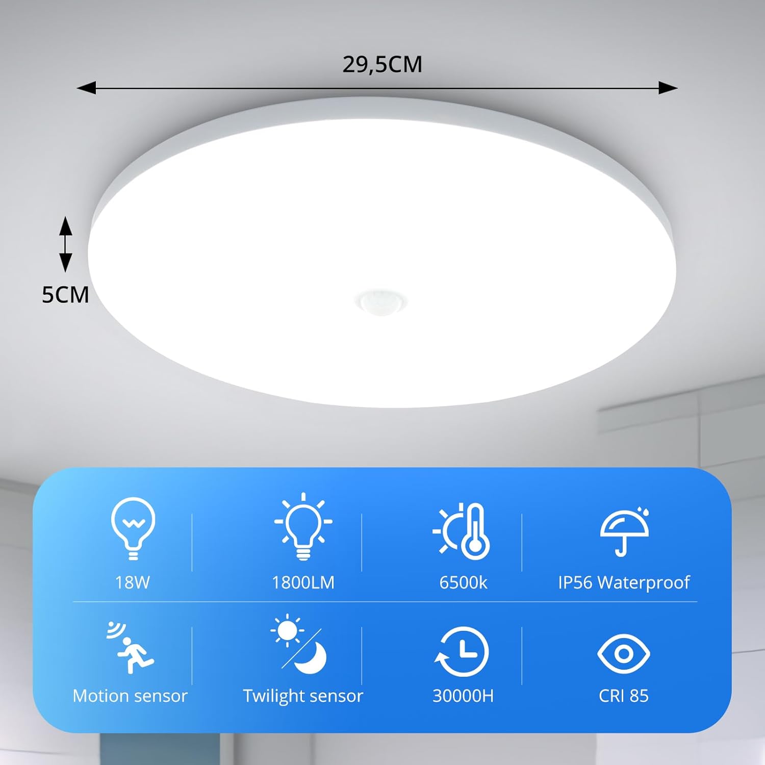 Buy Modern LED Motion Sensor Ceiling Light in UK - Shop Now!