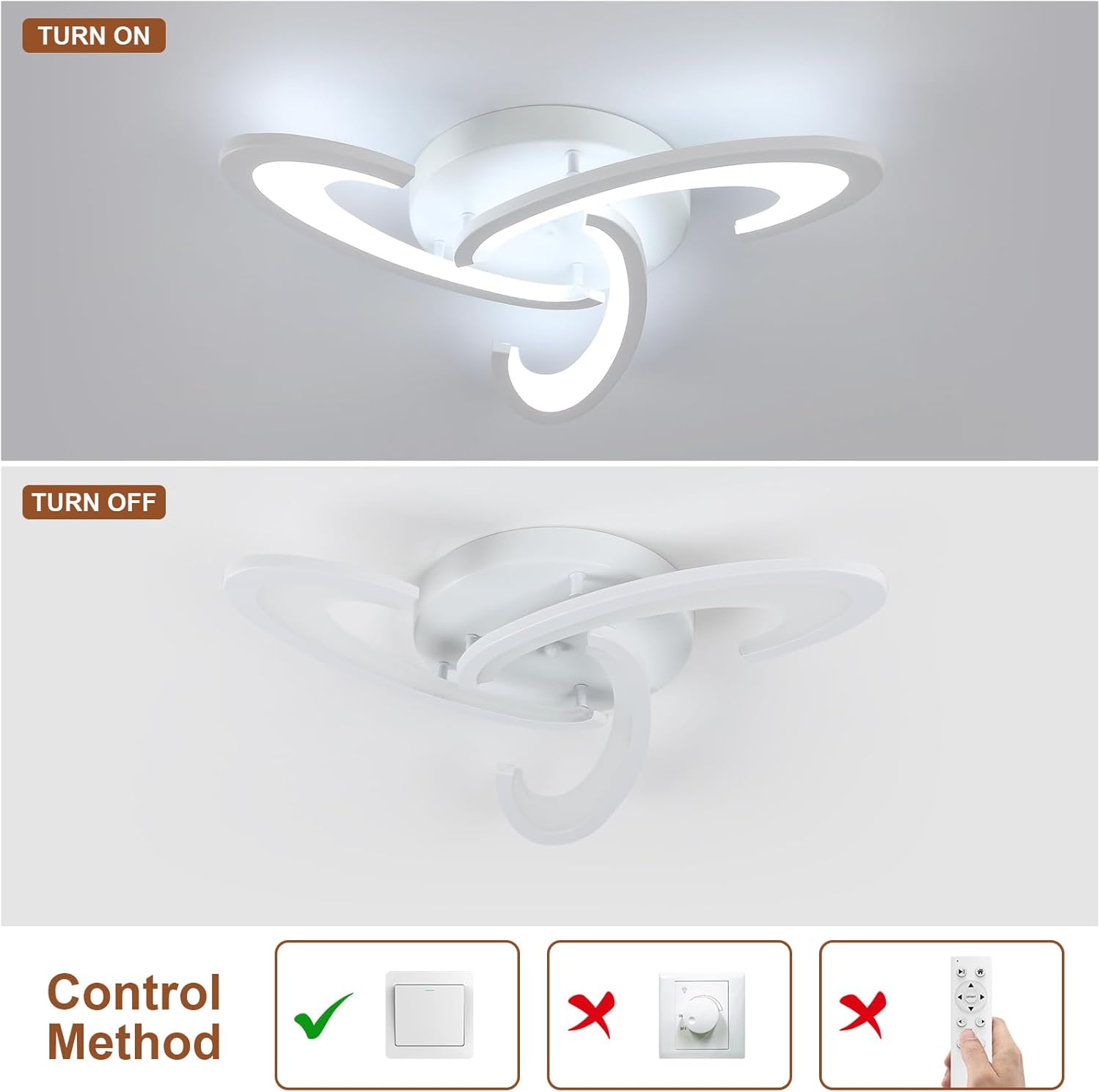 Square design LED light for office UK


