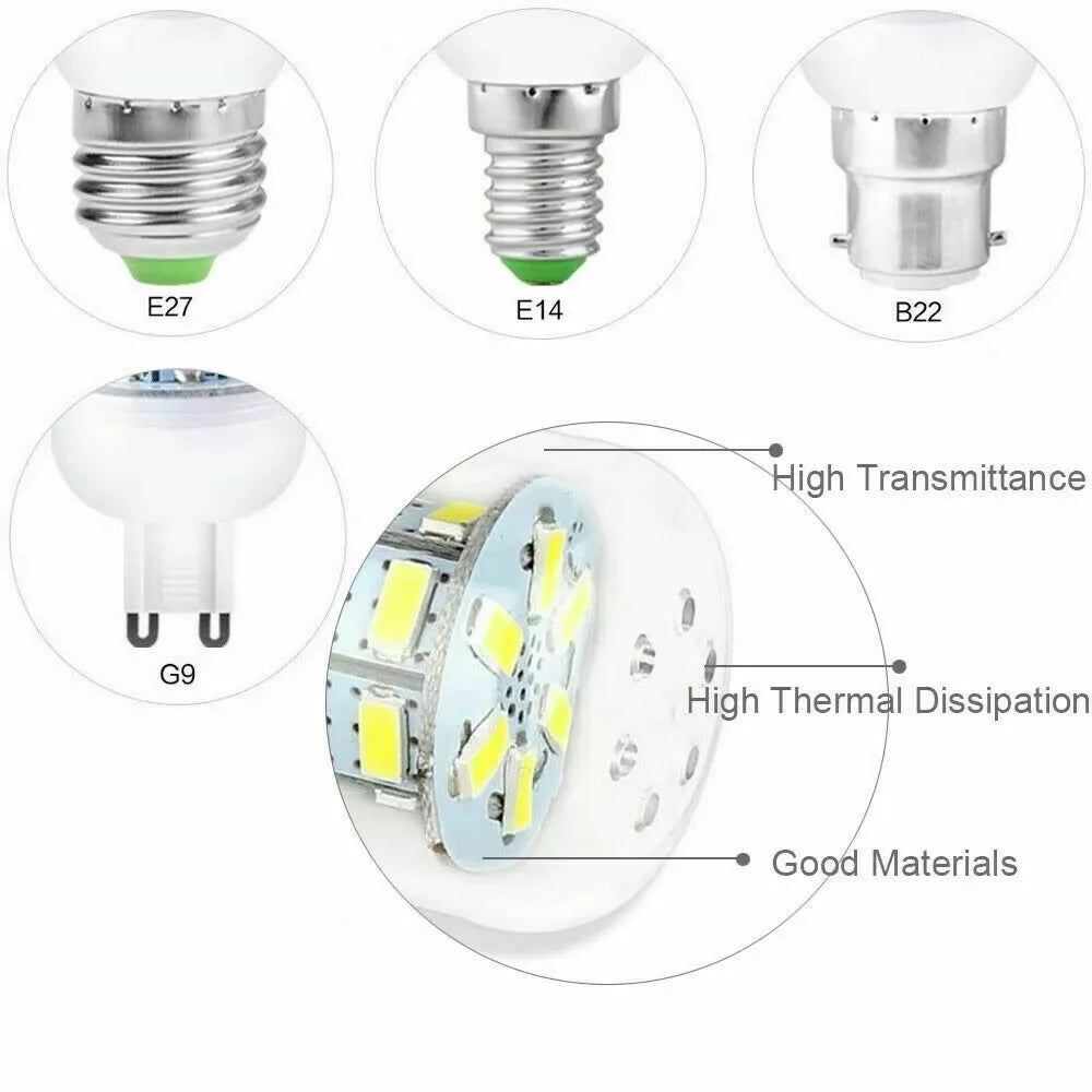 vLED Corn Bulbs E14 E27 Screw/B22 Bayonet7W 15W 25W High Powered Light