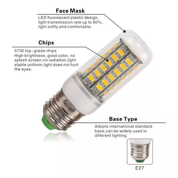 LED Corn Bulbs E14 E27 Screw/B22 Bayonet7W 15W 25W High Powered Light