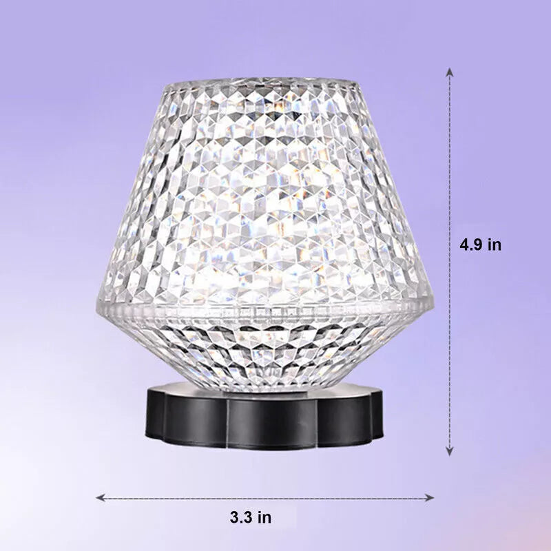 LED Crystal Table Lamp, 16 Colours, 4 Modes, Rose Diamond Bedside Lamp with Touch and Remote Control, USB Charging, Dimmable Colour Changing Night Light for Bedroom, Living Room, Golden
