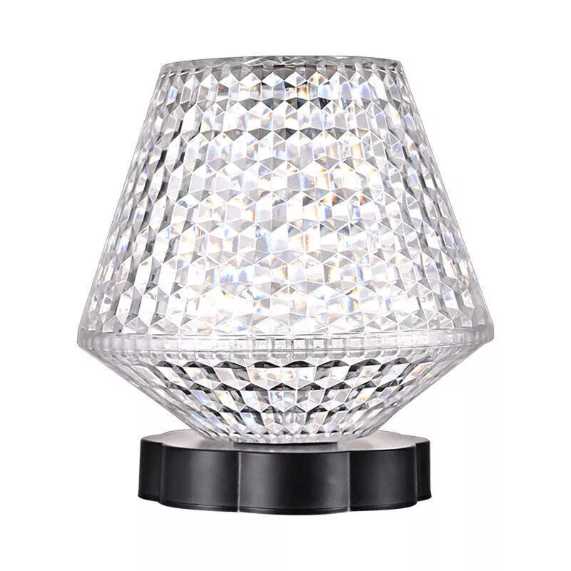 LED Crystal Table Lamp, 16 Colours, 4 Modes, Rose Diamond Bedside Lamp with Touch and Remote Control, USB Charging, Dimmable Colour Changing Night Light for Bedroom, Living Room, Golden
