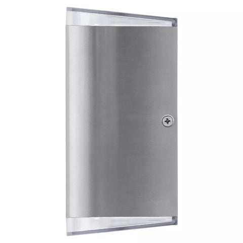 Stylish black LED wall light for garden and patio use

