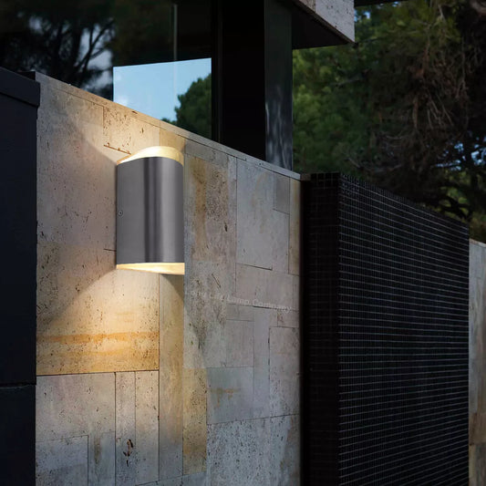 Modern steel black outdoor wall light with IP65 rating




