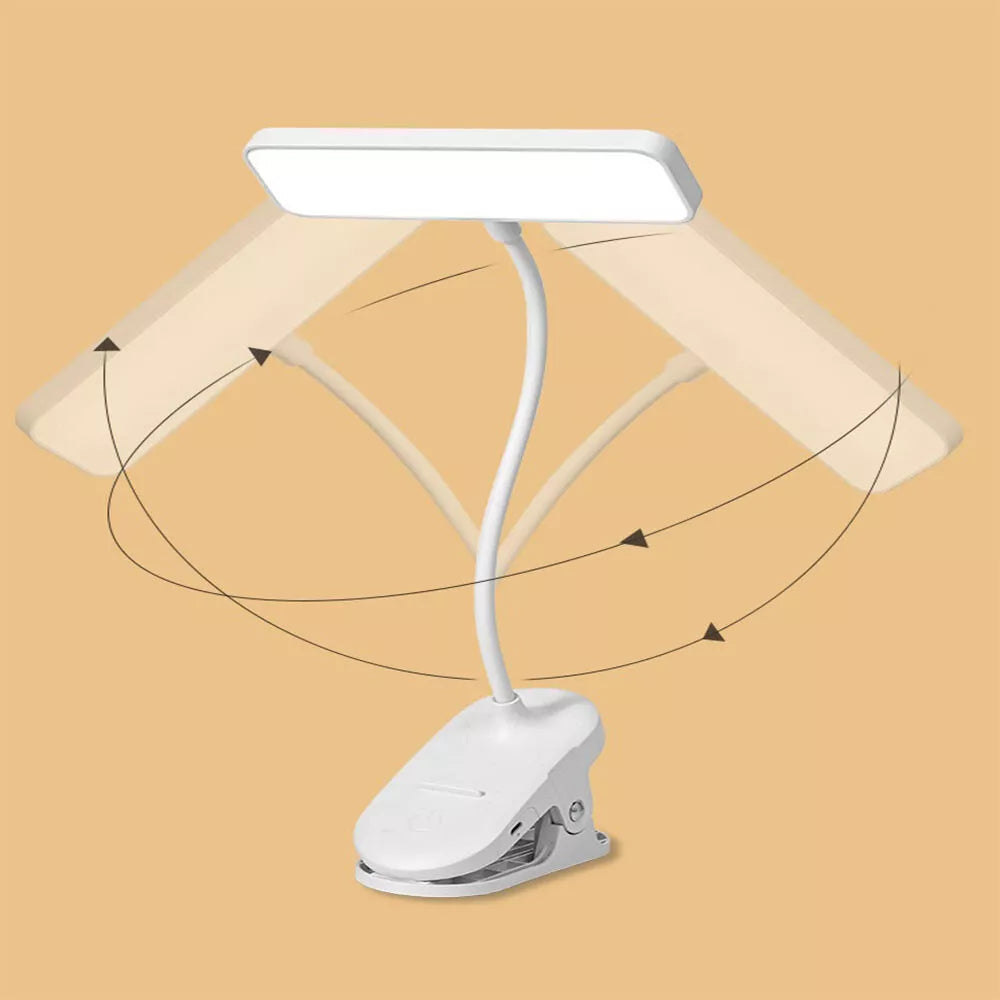 LED Flexible Clip On Table Reading Lamp Desk Light Rechargeable LED Book Light