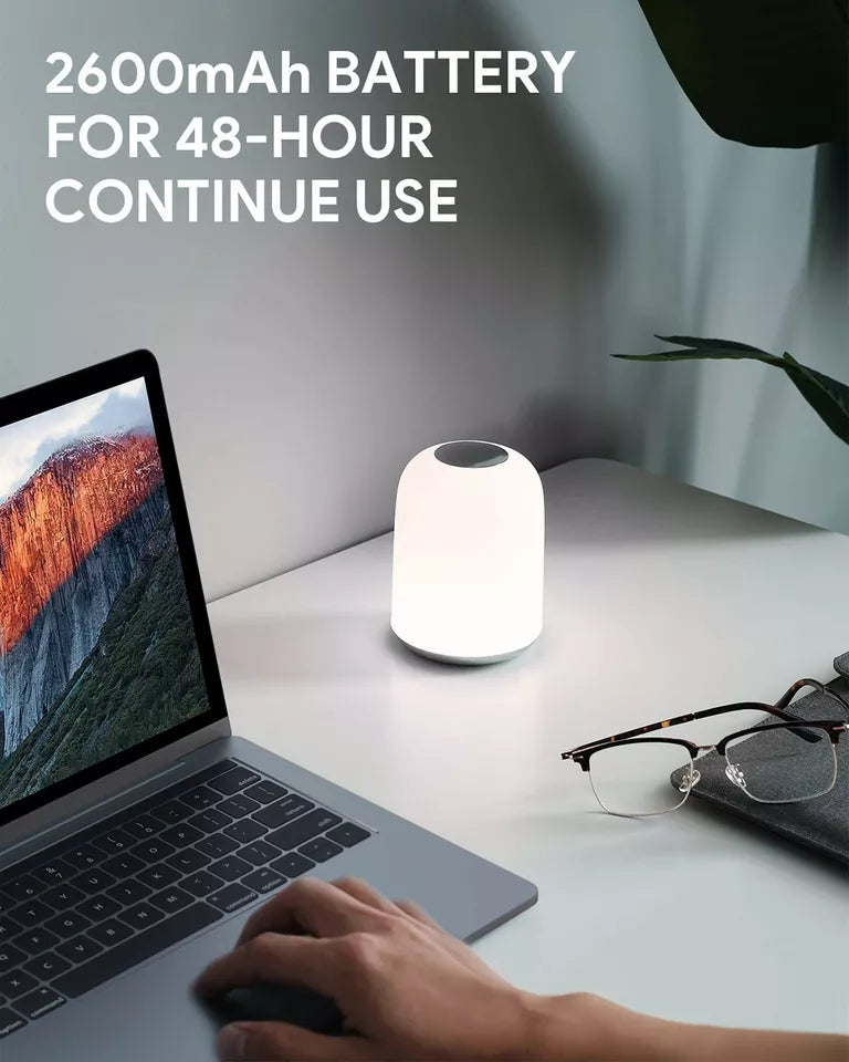 LED Lights Night Light Touch Sensor Lamp Bedside Table Lamp for Kids Bedroom Rechargeable Dimmable - Warm White Light
