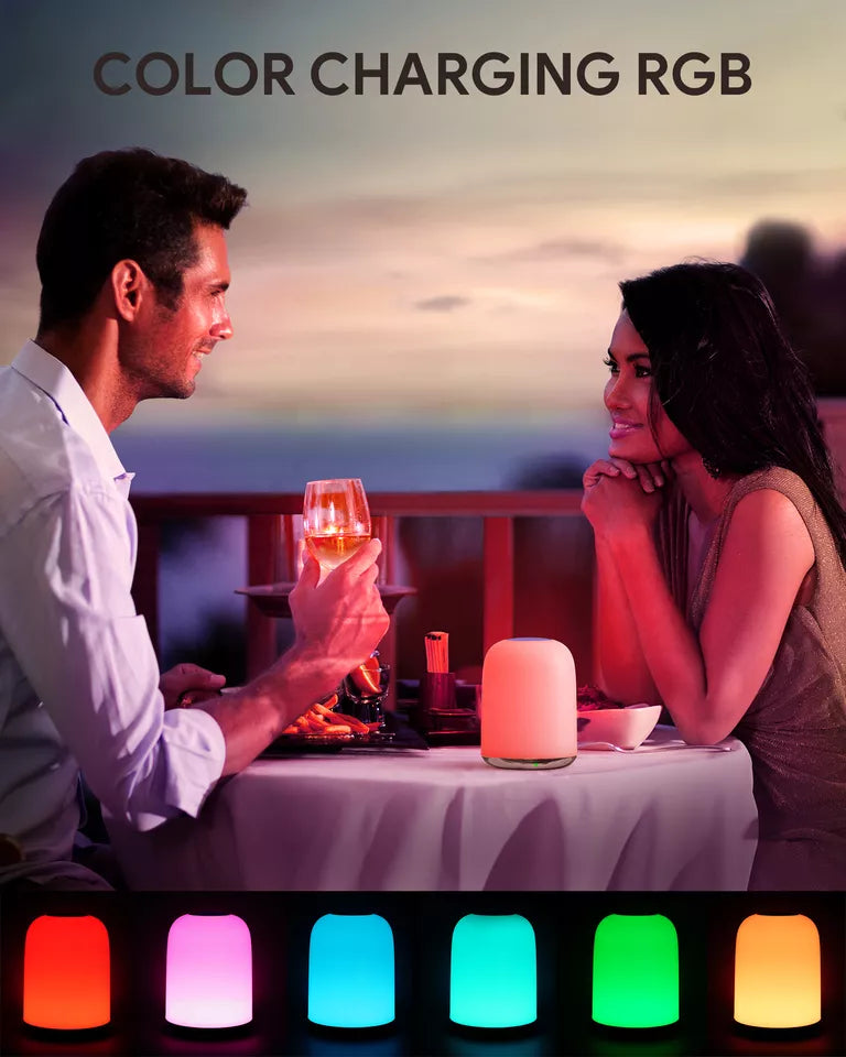 LED Lights Night Light Touch Sensor Lamp Bedside Table Lamp for Kids Bedroom Rechargeable Dimmable - Warm White Light

