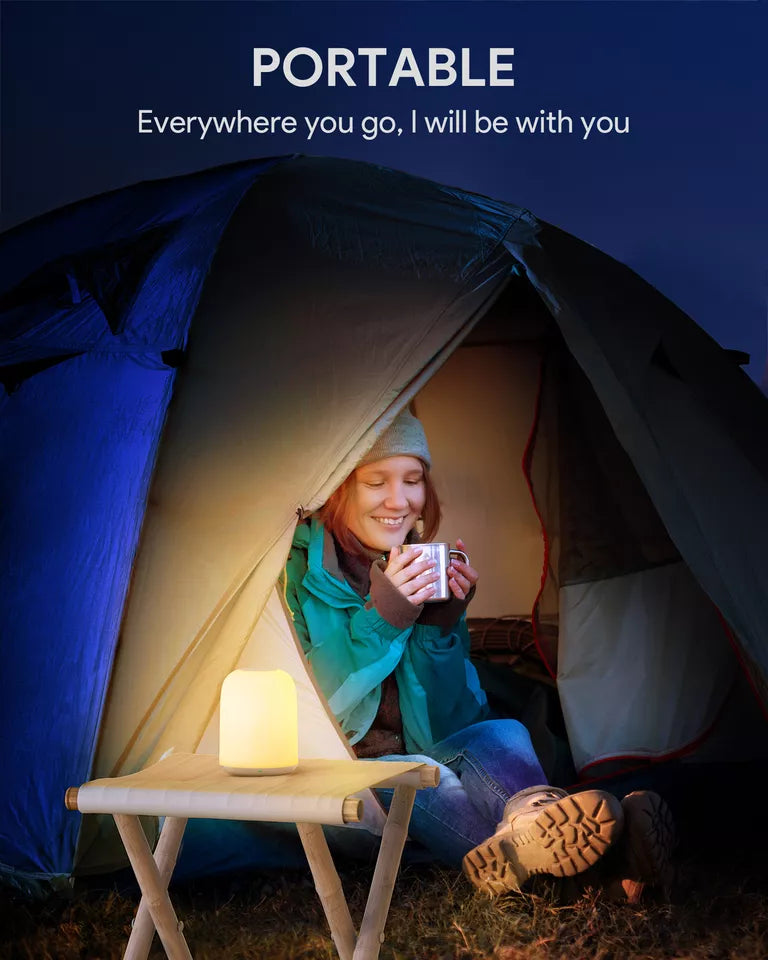 LED Lights Night Light Touch Sensor Lamp Bedside Table Lamp for Kids Bedroom Rechargeable Dimmable - Warm White Light
