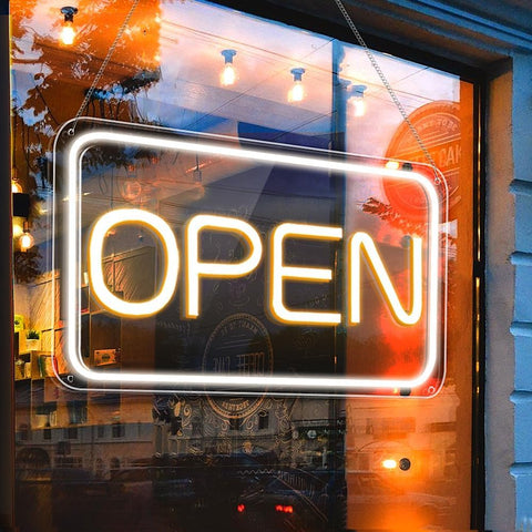 LED Neon Open Sign 16"x9" – Ultra Bright Dimmable USB Open Light Up Sign for Business, Shop, Restaurant, Bar, Hotel