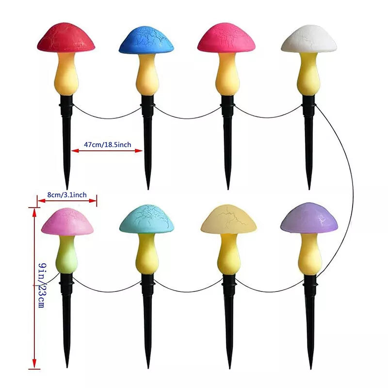 LED Outdoor Solar Powered Mushroom String Lights in UK - Shop Now!