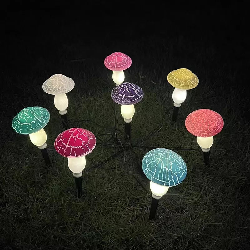 LED Outdoor Solar Powered Mushroom String Lights in UK - Shop Now!