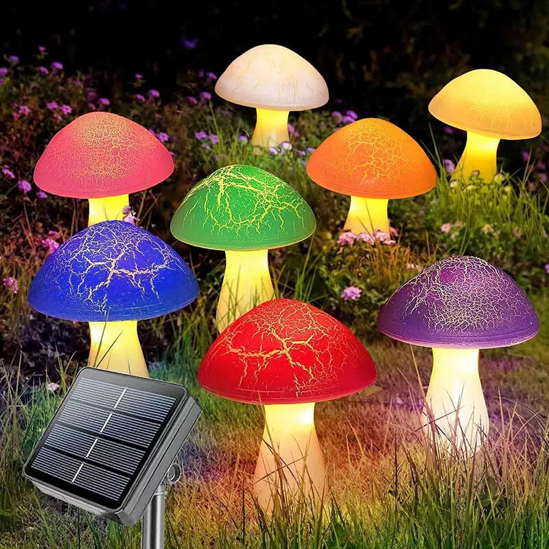 LED Outdoor Solar Powered Mushroom String Lights in UK - Shop Now!