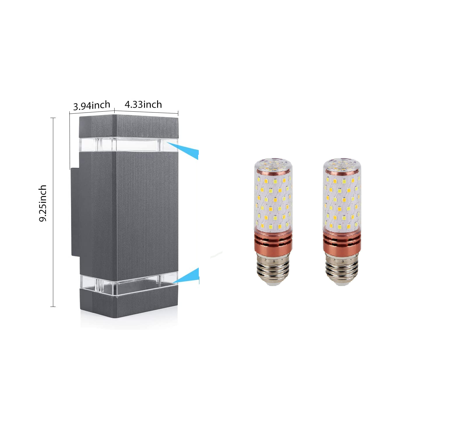 LED Outdoor Wall Lamp, Aluminum Up/Down Outside Wall Light Exterior Wall Sconce, IP44 Waterproof, Black - thelights4u.com