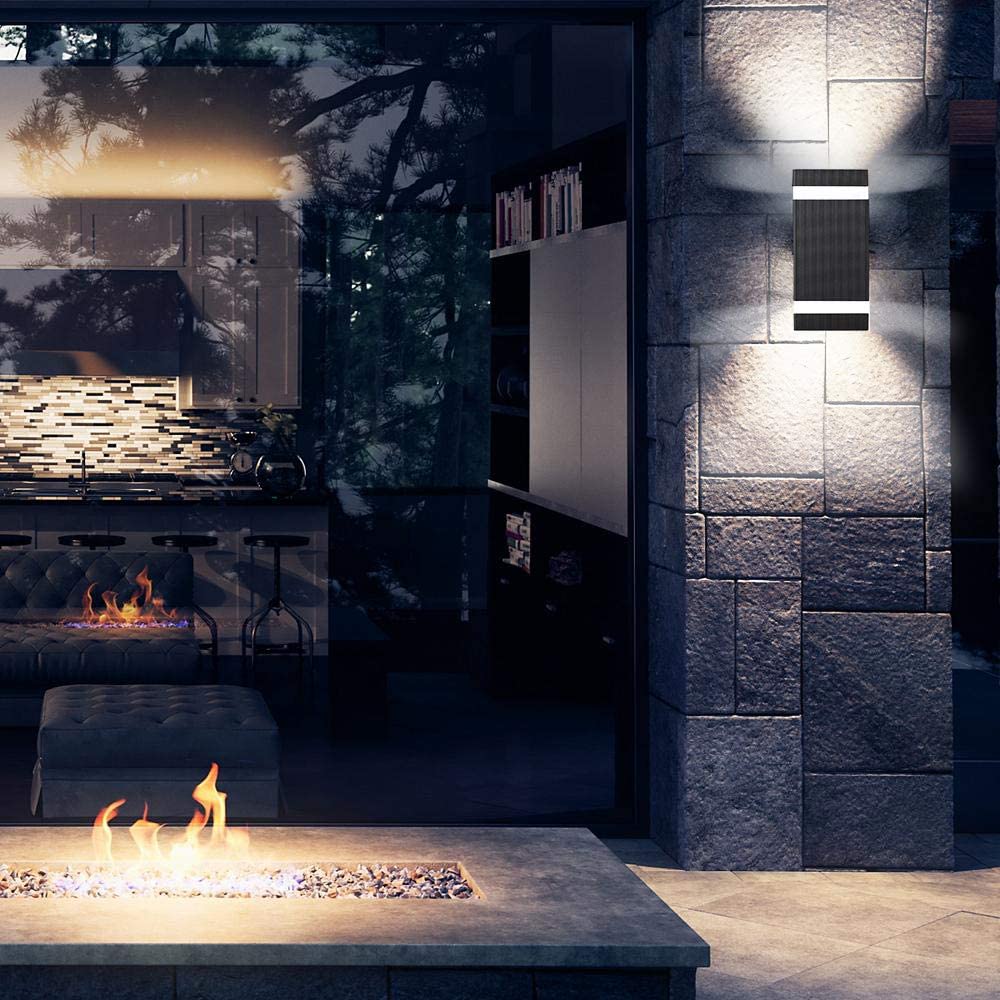 LED Outdoor Wall Lamp, Aluminum Up/Down Outside Wall Light Exterior Wall Sconce, IP44 Waterproof, Black - thelights4u.com