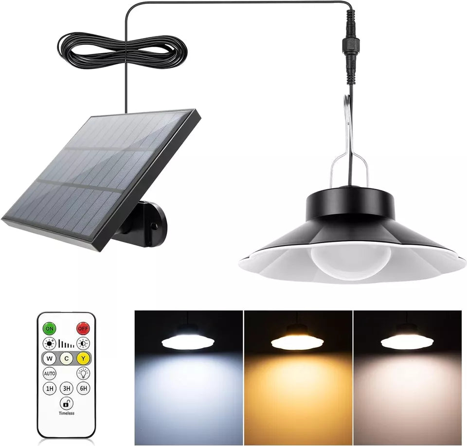 LED solar pendant light for garden use

