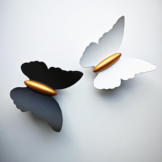 LED Wall Light IP65 Waterproof Indoor Outdoor Up and Down Butterfly Design Wall Lamps 3000k 6W Lighting Fixture Perfect for Home Deco Garden Porch Hallway Bedroom (Black) [Energy Class E]