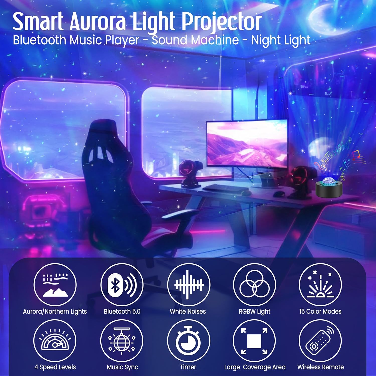 LED aurora lights for bedroom decor